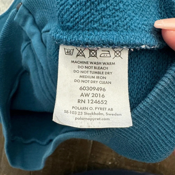 POLARN O. PYRET‎ Boys Varsity Zip Up Sweatshirt Elbow Patches Preppy Sweden - Picture 4 of 4